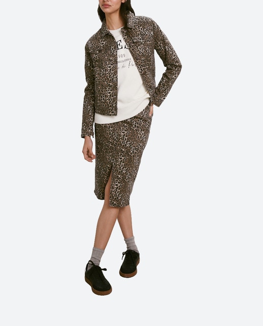 Imagen 0 de Falda midi vaquera estampada