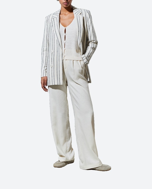 Imagen 0 de Blazer de mujer rayas lino estructura