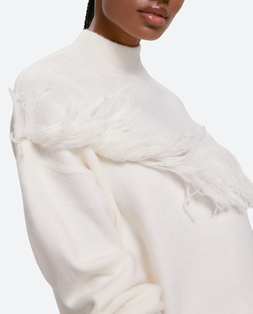 Imagen 0 de Jersey de mujer cuello redondo flecos