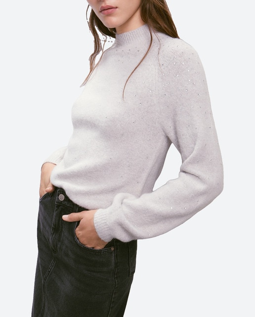 Imagen 0 de Jersey de mujer cuello perkins aplicación piedras