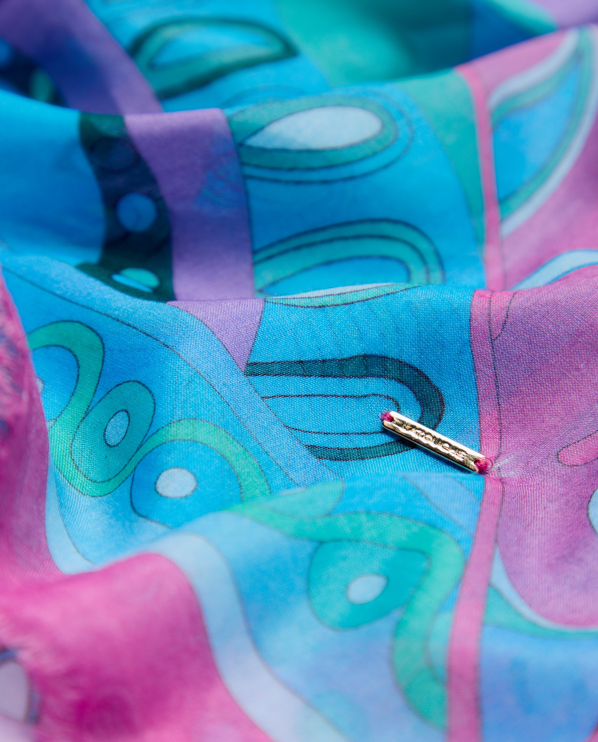 Écharpe de Algodão e Seda 400 Azul-3