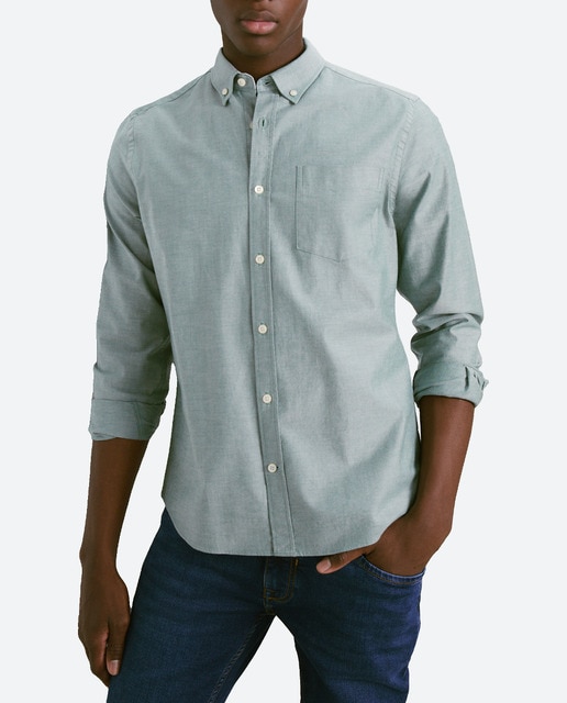 Imagen 0 de Camisa manga larga para hombre oxford lisa