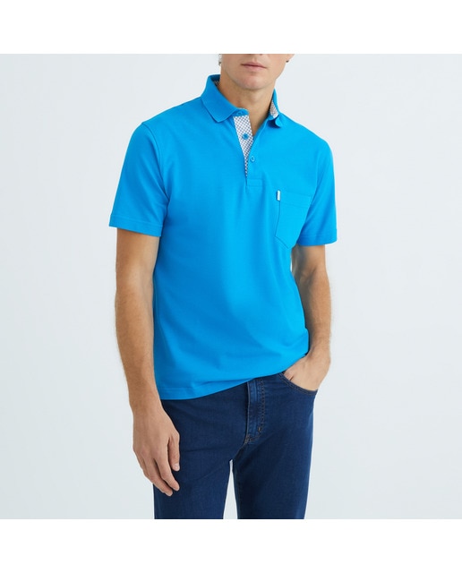Imagen 0 de Polo de hombre manga corta de piqué con bolsillo
