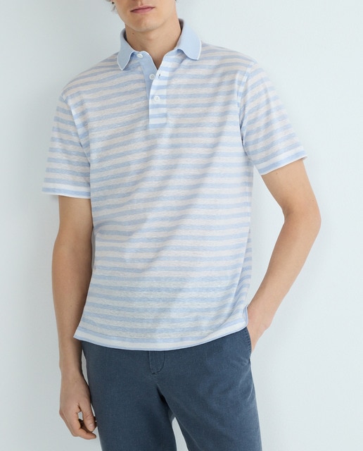 Imagen 0 de Polo de hombre manga corta raya horizontal sin bolsillo