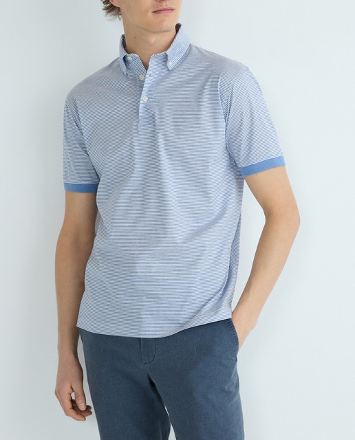 Imagen 0 de Polo de hombre manga corta raya horizontal sin bolsillo