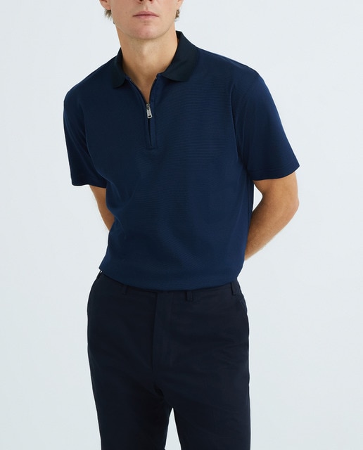 Imagen 0 de Polo de hombre manga corta con cremallera sin bolsillo