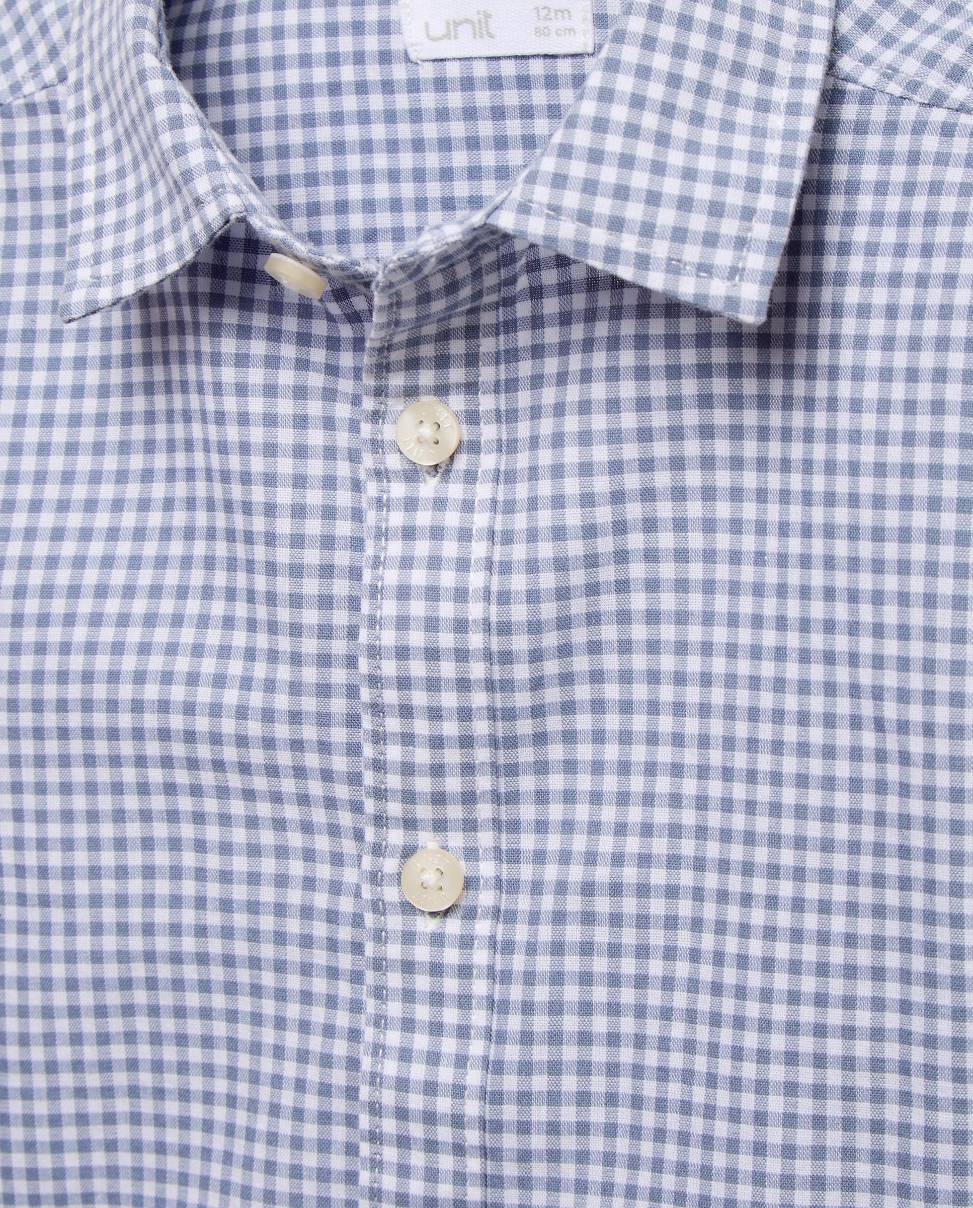 Camisa de bebé chambray cuadrito vichy Azul marino-3