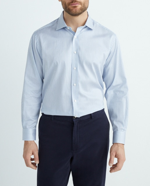 Imagen 0 de Camisa vestir de hombre manga larga rayas tallas grandes