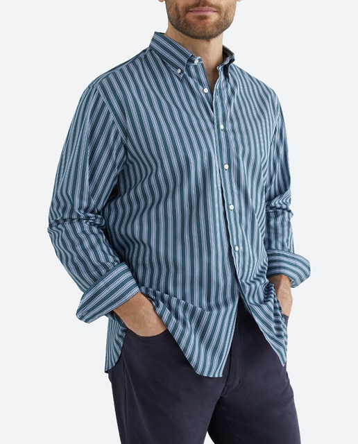 Imagen 0 de Camisa casual de hombre manga larga rayas tallas grandes