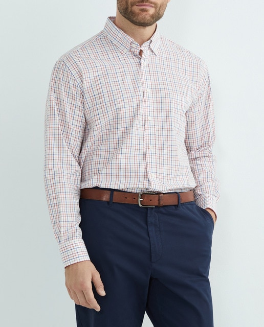 Imagen 0 de Camisa casual de hombre manga larga cuadros tallas grandes
