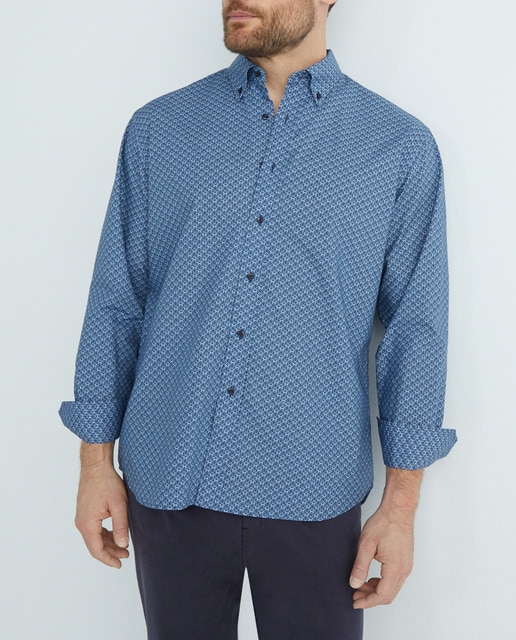 Imagen 0 de Camisa casual de hombre manga larga estampado floral tallas grandes