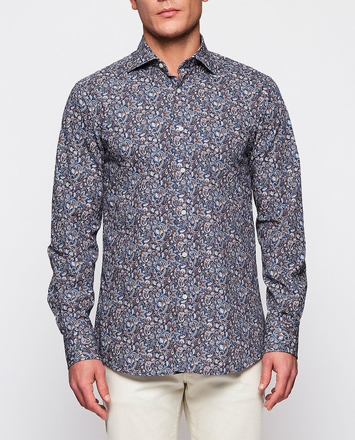 Imagen 0 de Camisa casual de hombre manga larga estampada Tallas grandes