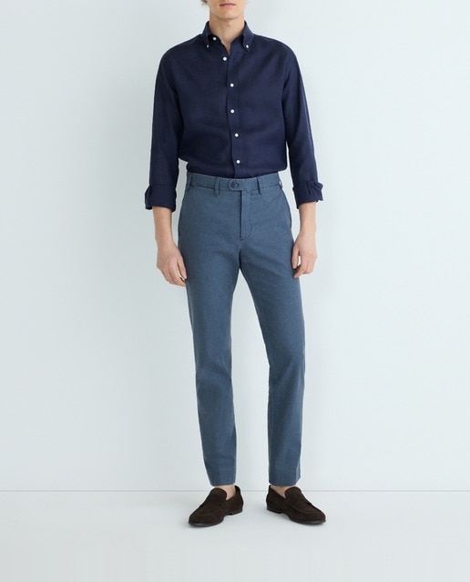 Imagen 0 de Pantalón hombre casual custom fit efecto lino tallas grandes