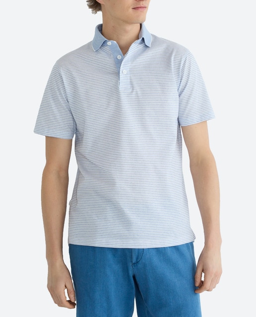 Imagen 0 de Polo de hombre manga corta raya horizontal tallas grandes