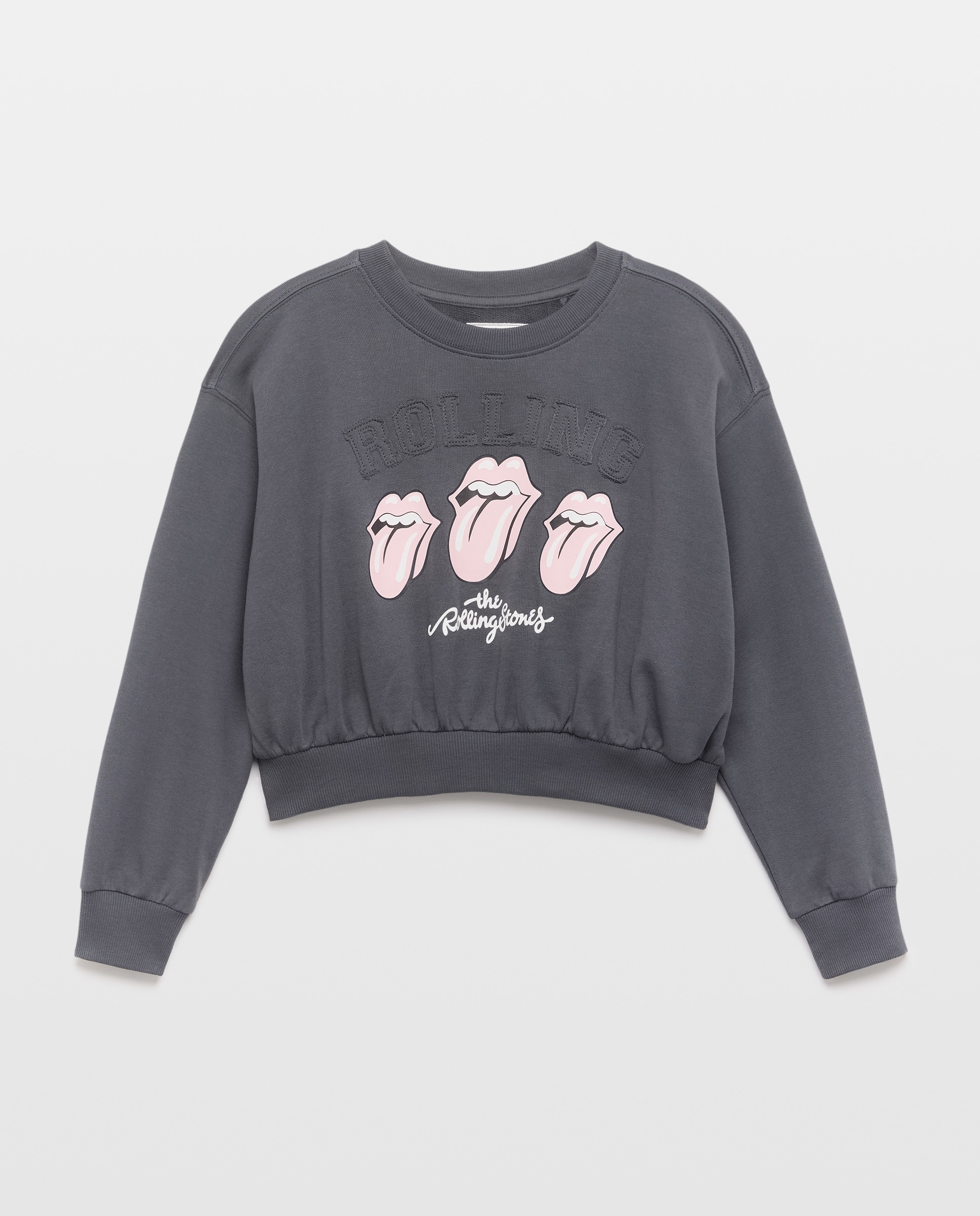 Sweatshirt com Estampado Rolling Stones à Frente Kids El Corte Inglés Cinzento-4