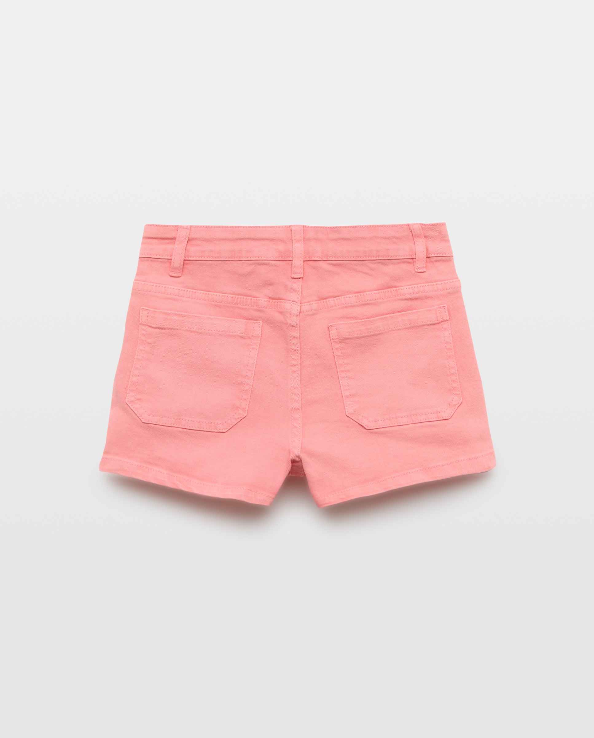 Short niña color con bolsillos de twill 240 Fucsia-2