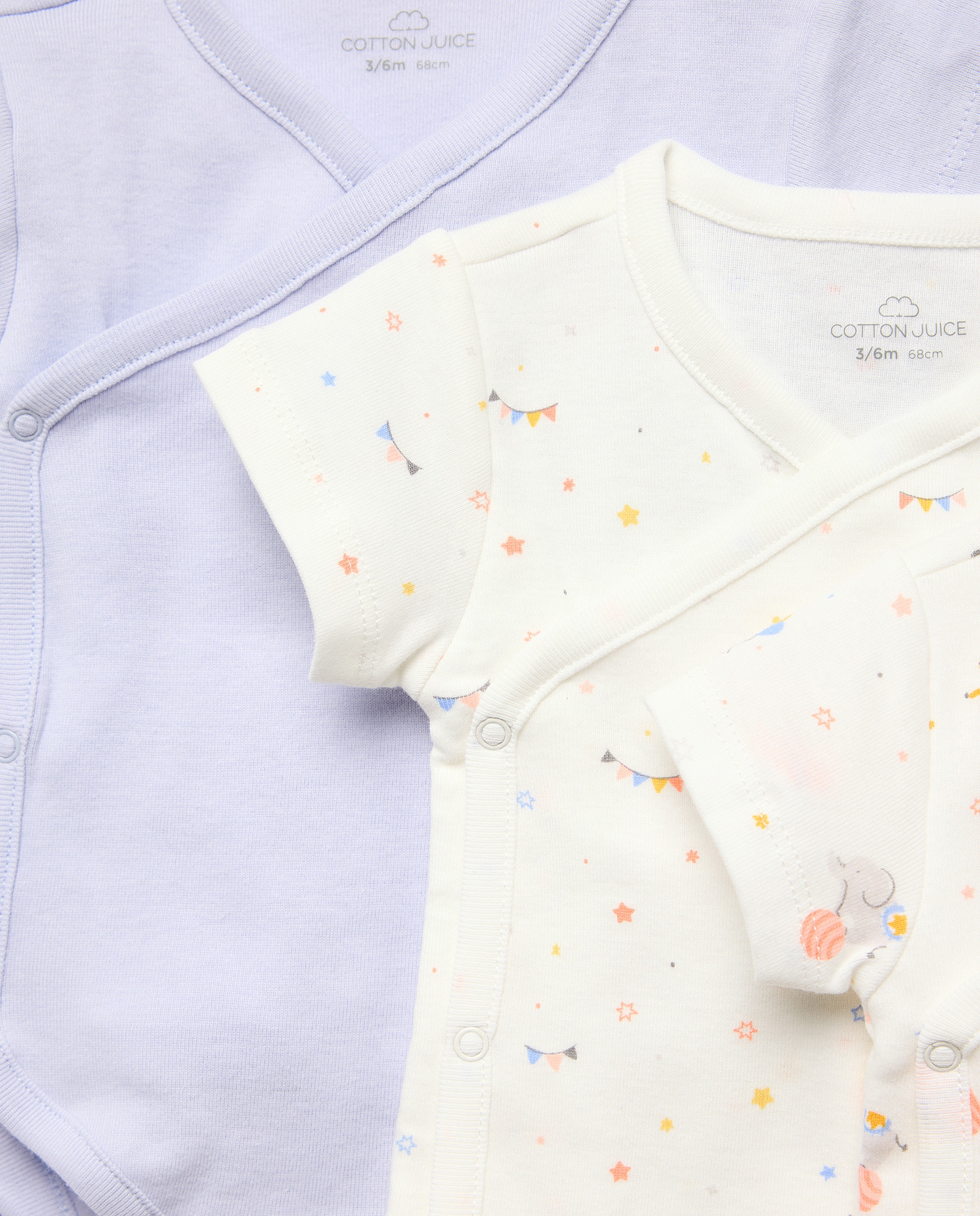 Pack de 3 Bodies de Natal de Bebé com Manga Curta e Estampados Multicolor-3