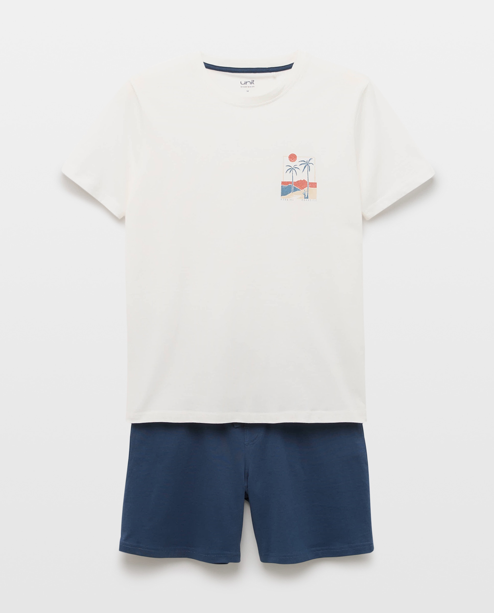 Pijama punto hombre corto 120 Crudo-3