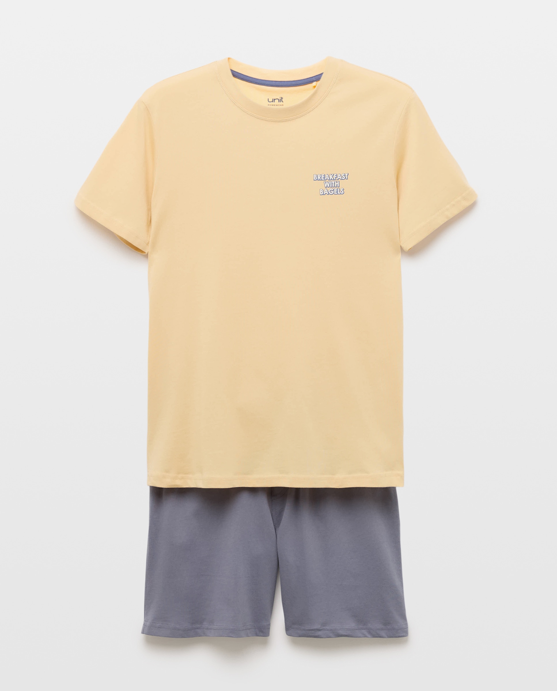 Pijama punto hombre corto 310 Amarillo claro-3