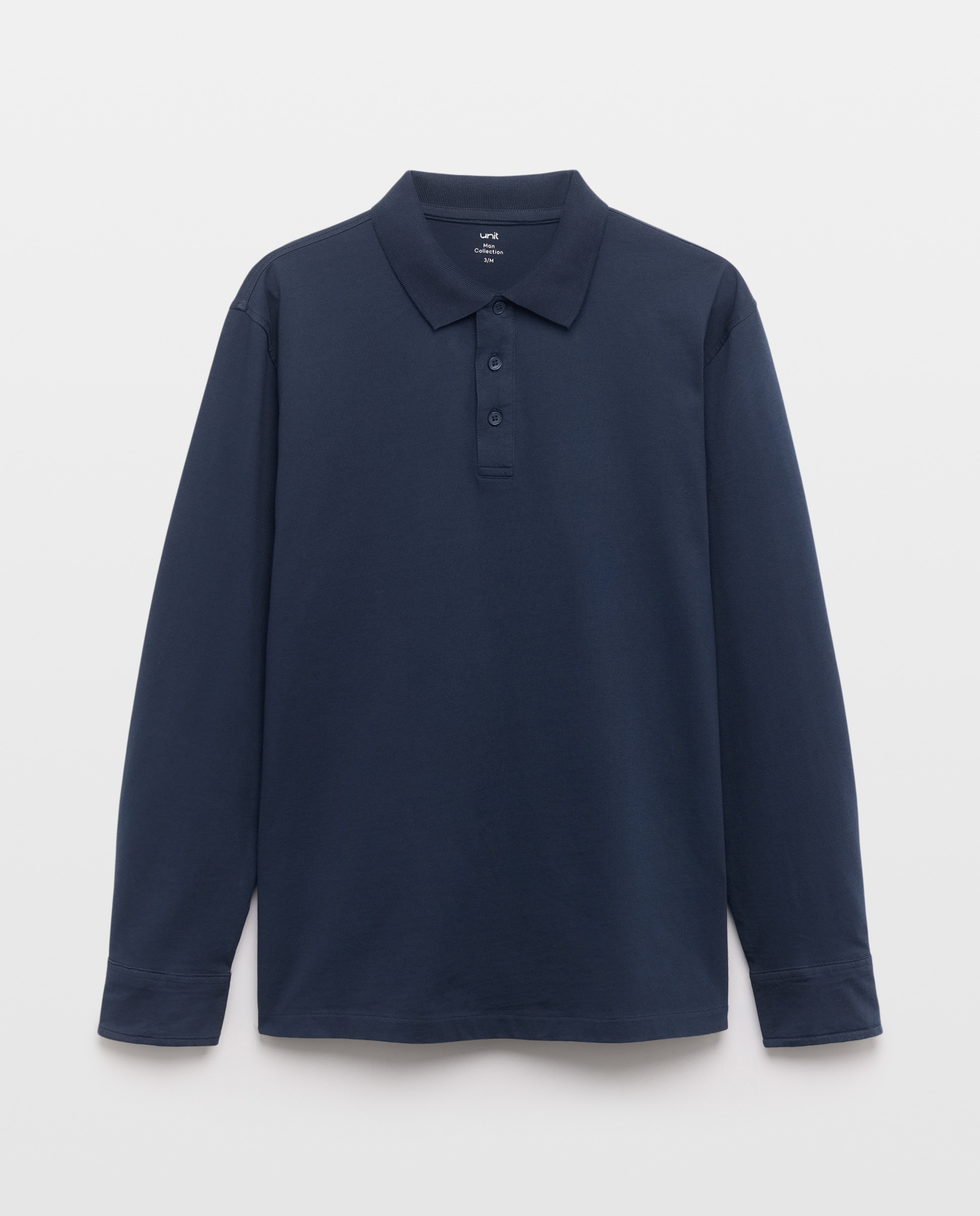 Polo de hombre liso jersey cuello rib 430 Azul oscuro-4