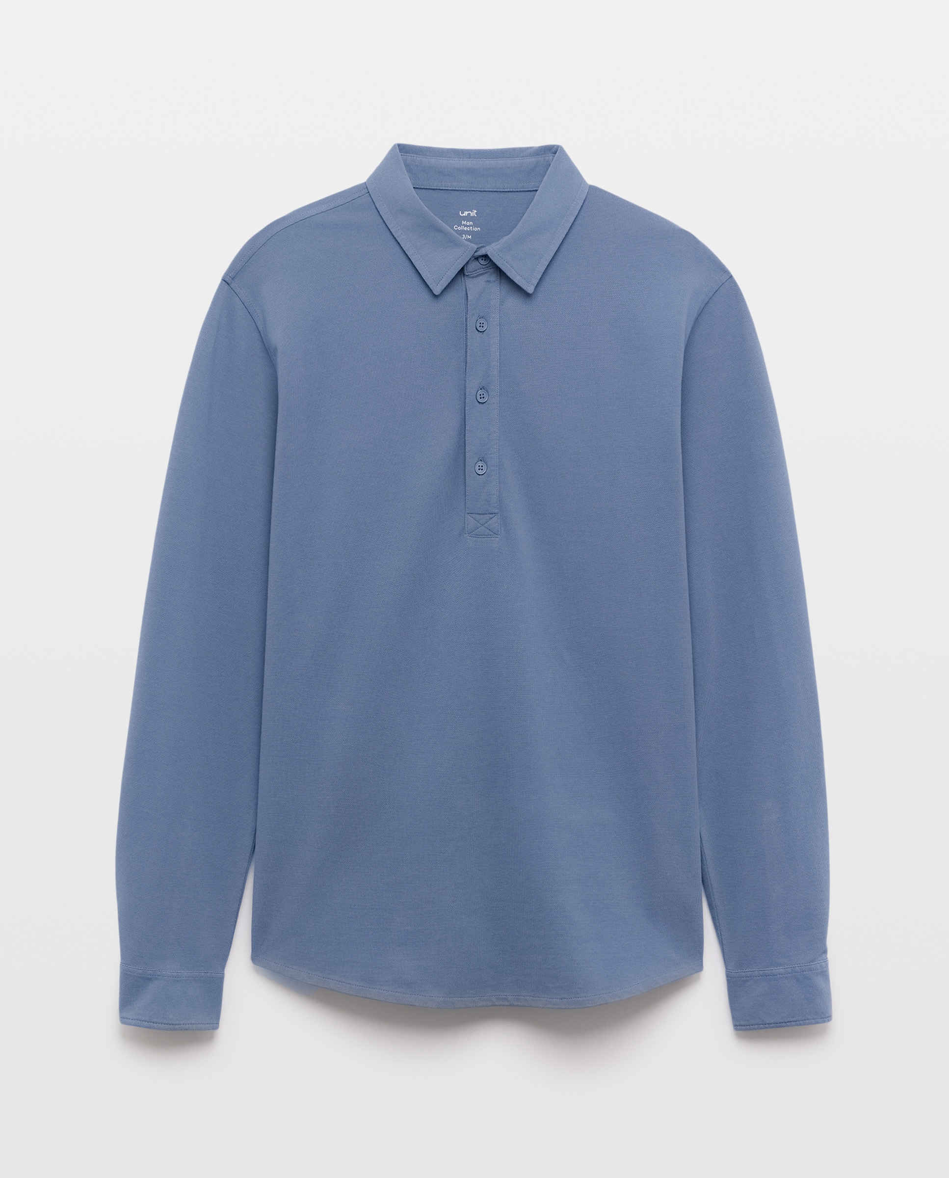Polo de hombre pique polera liso 400 Azul-4