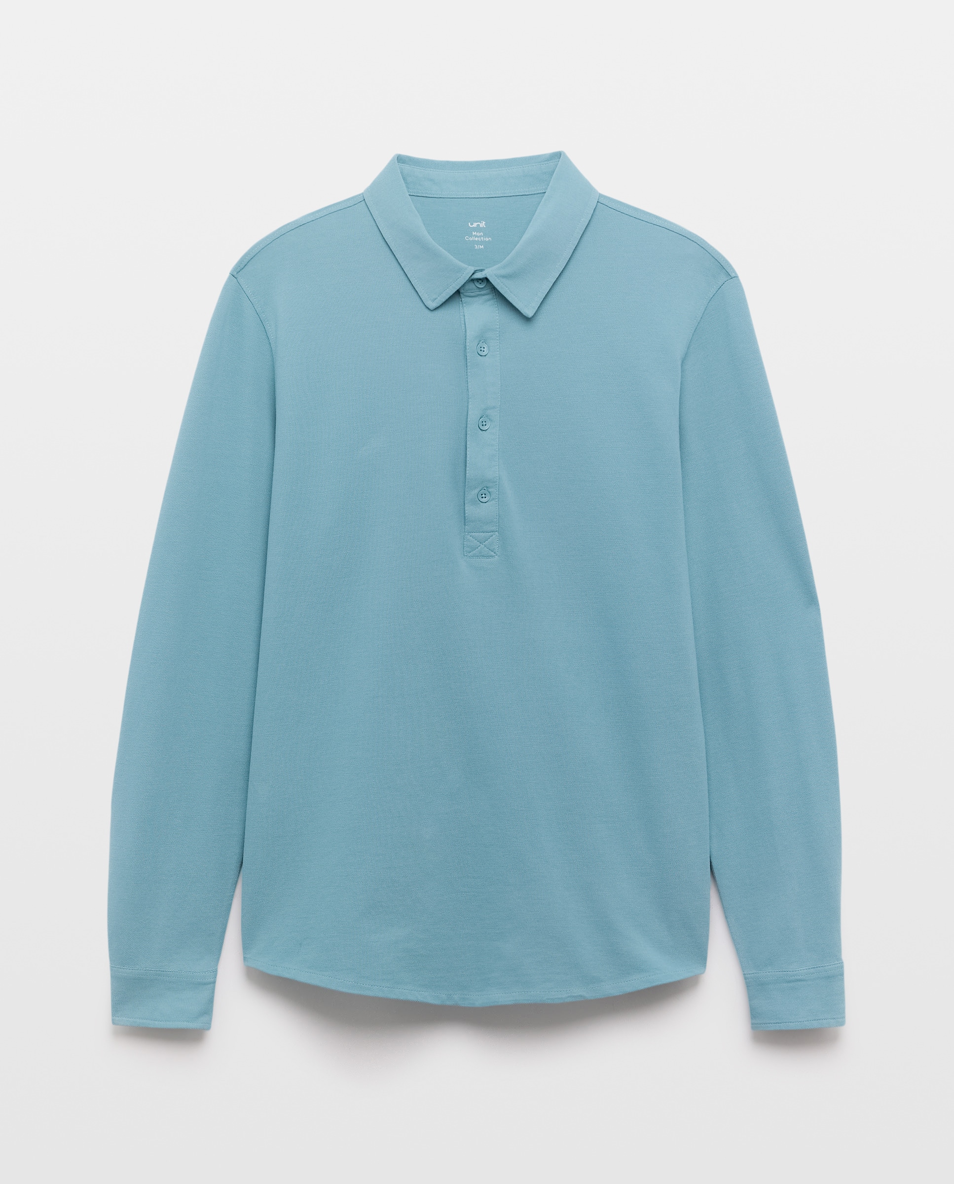 Polo de hombre pique polera liso 450 Turquesa-4
