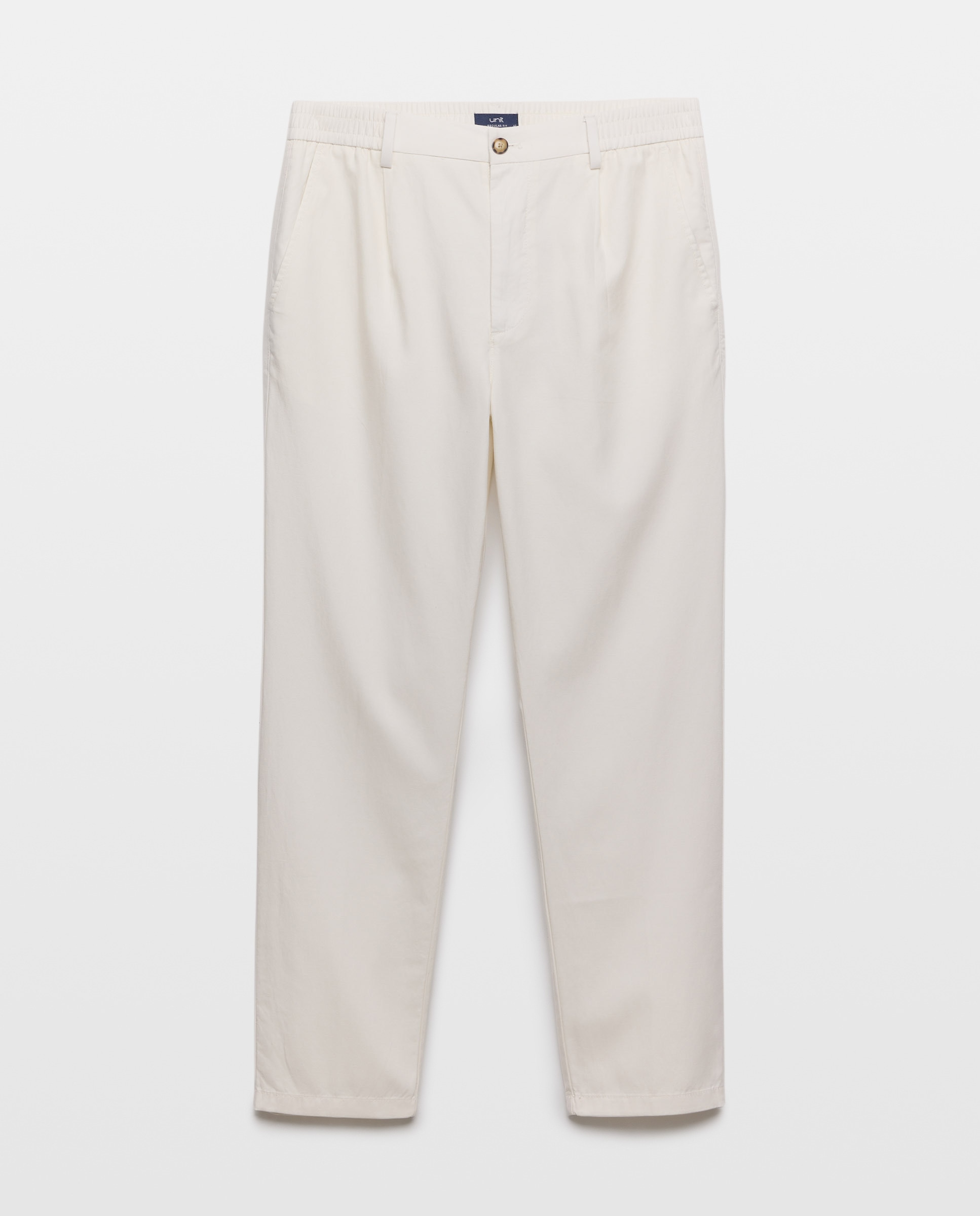 Pantalón hombre chino gomas con lino 850 Piedra-4