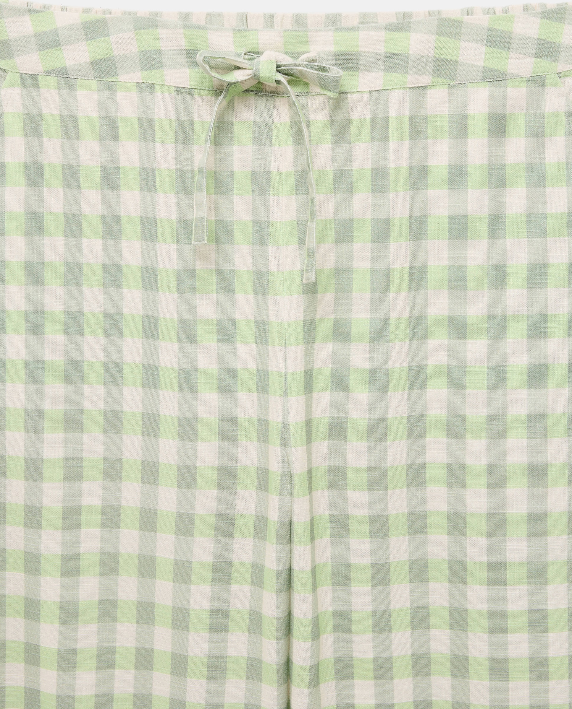 Pijama Camiseiro aos Quadrados Vichy Verde-4