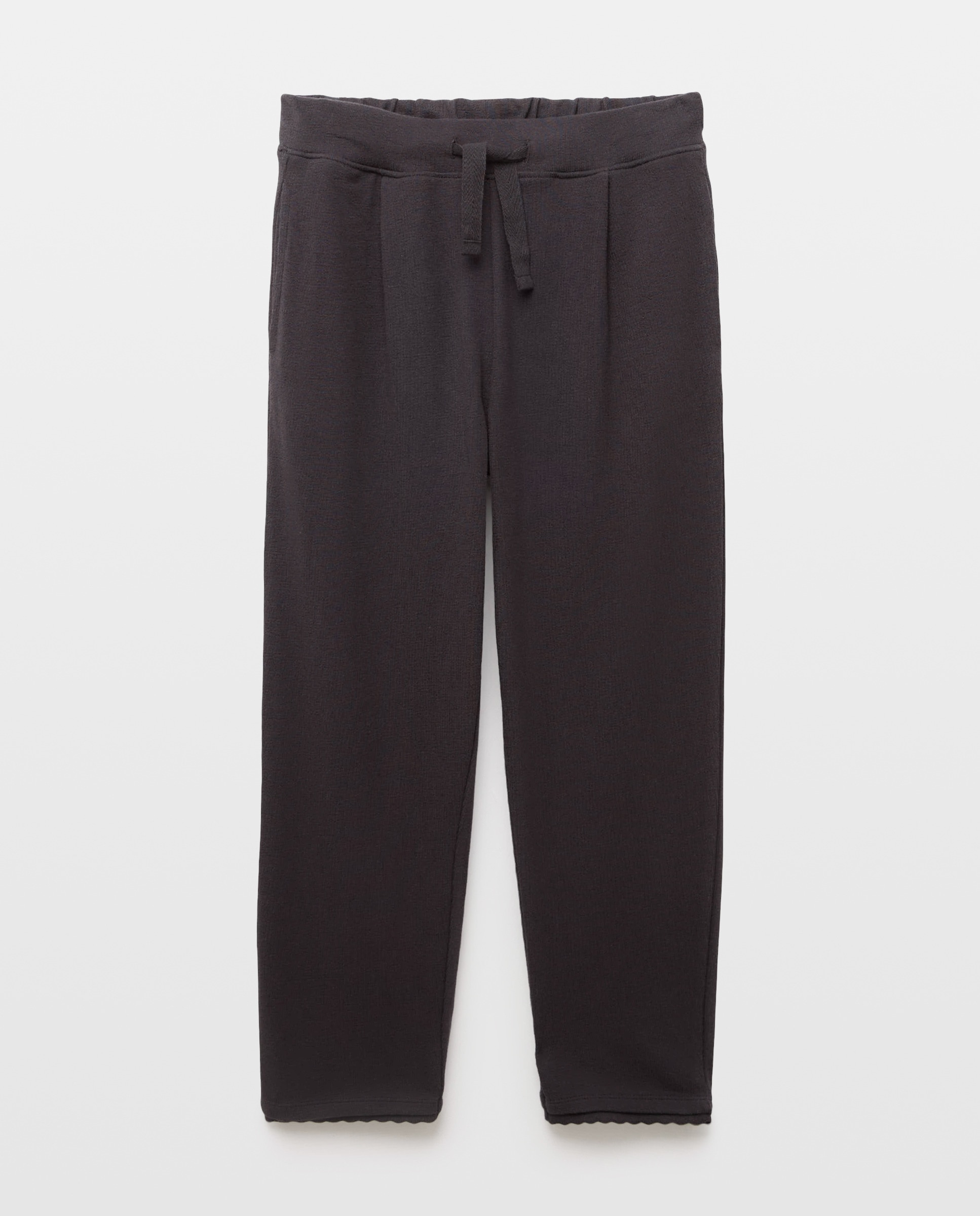 Pantalón de mujer de punto bajo ribete ondas Negro-4