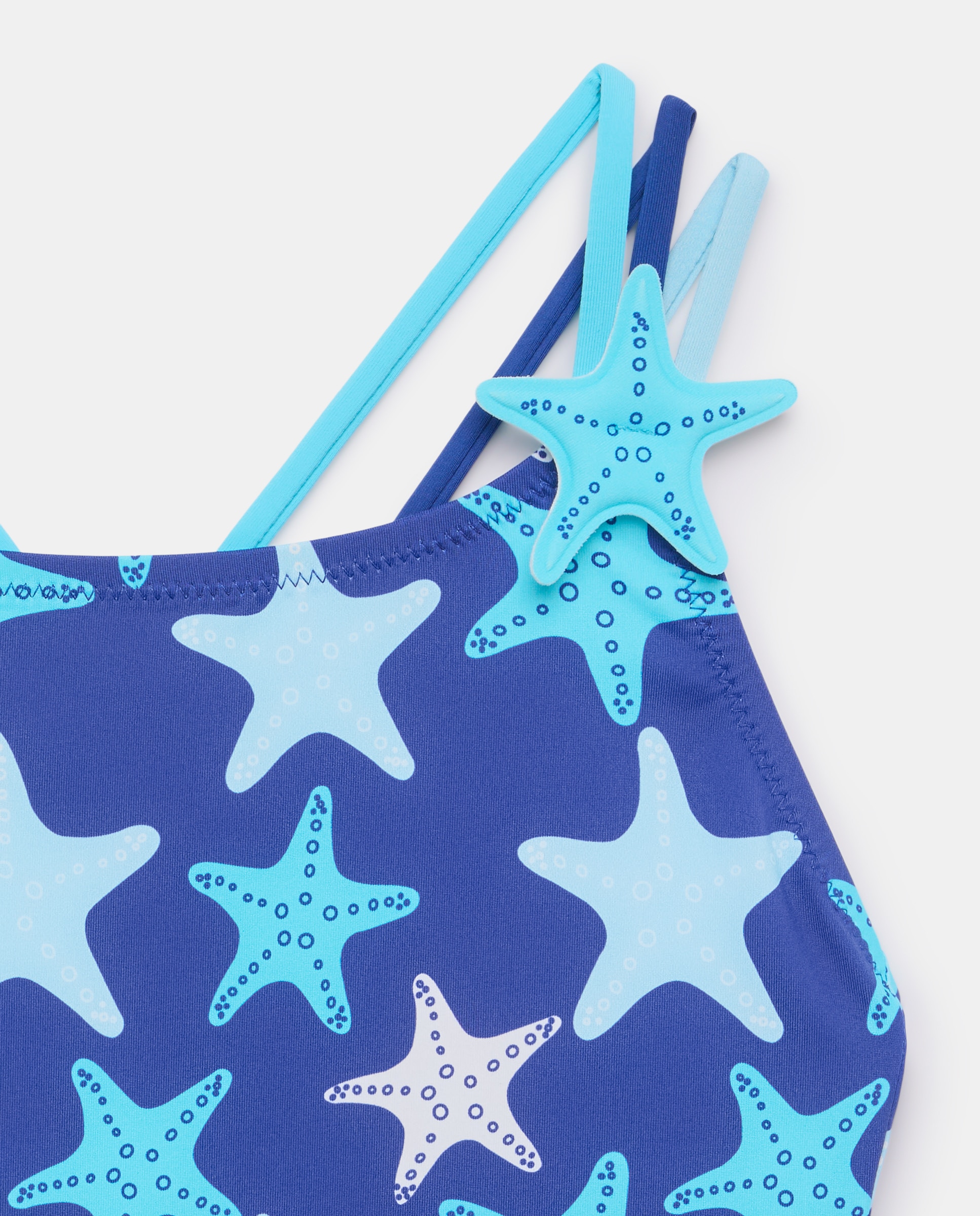 Fato de Banho com Estampado de Estrelas-do-Mar Azul-6