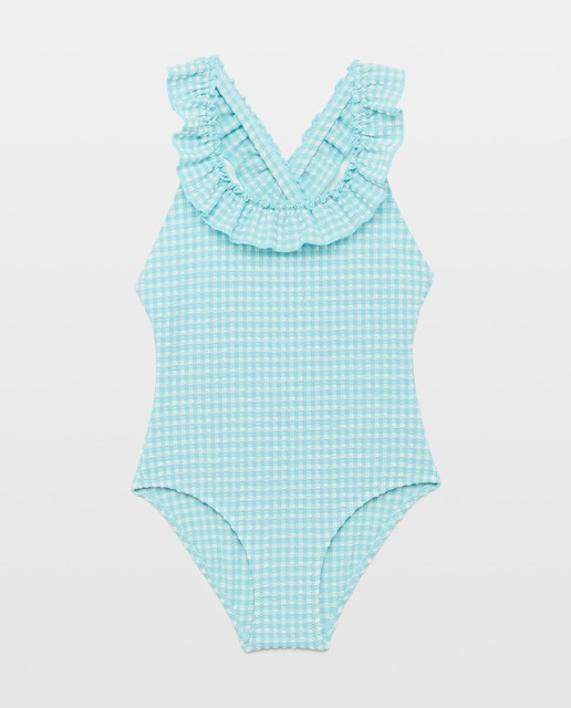 Imagem 0 de Fato de Banho Vichy com Folho no Decote