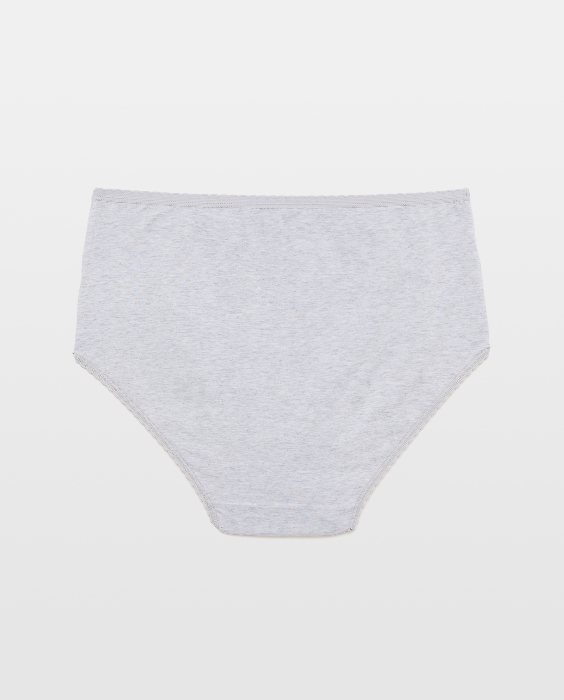 Pack 2 bragas altas lisas algodón Gris claro-5
