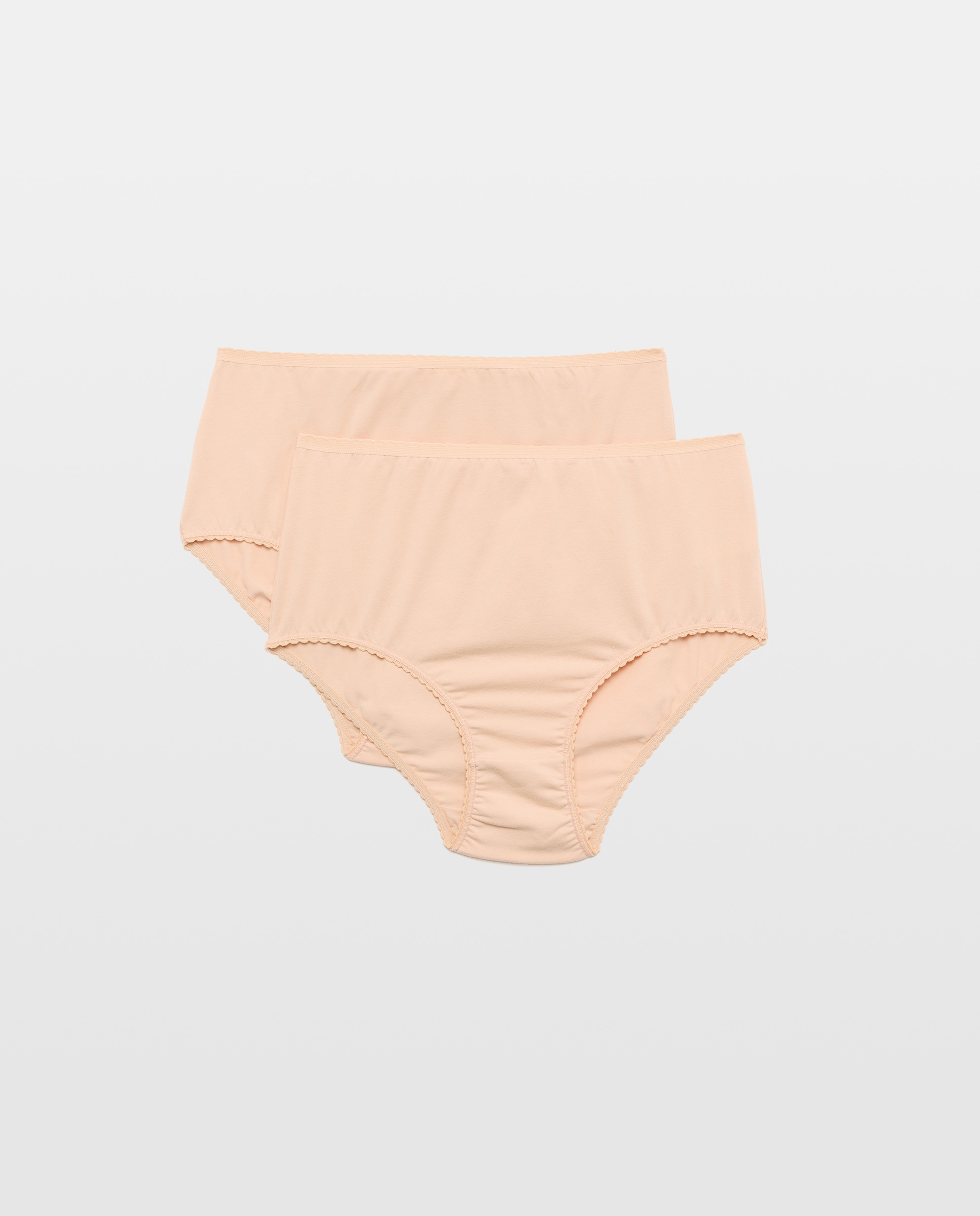 Pack 2 bragas altas lisas algodón Nude-3