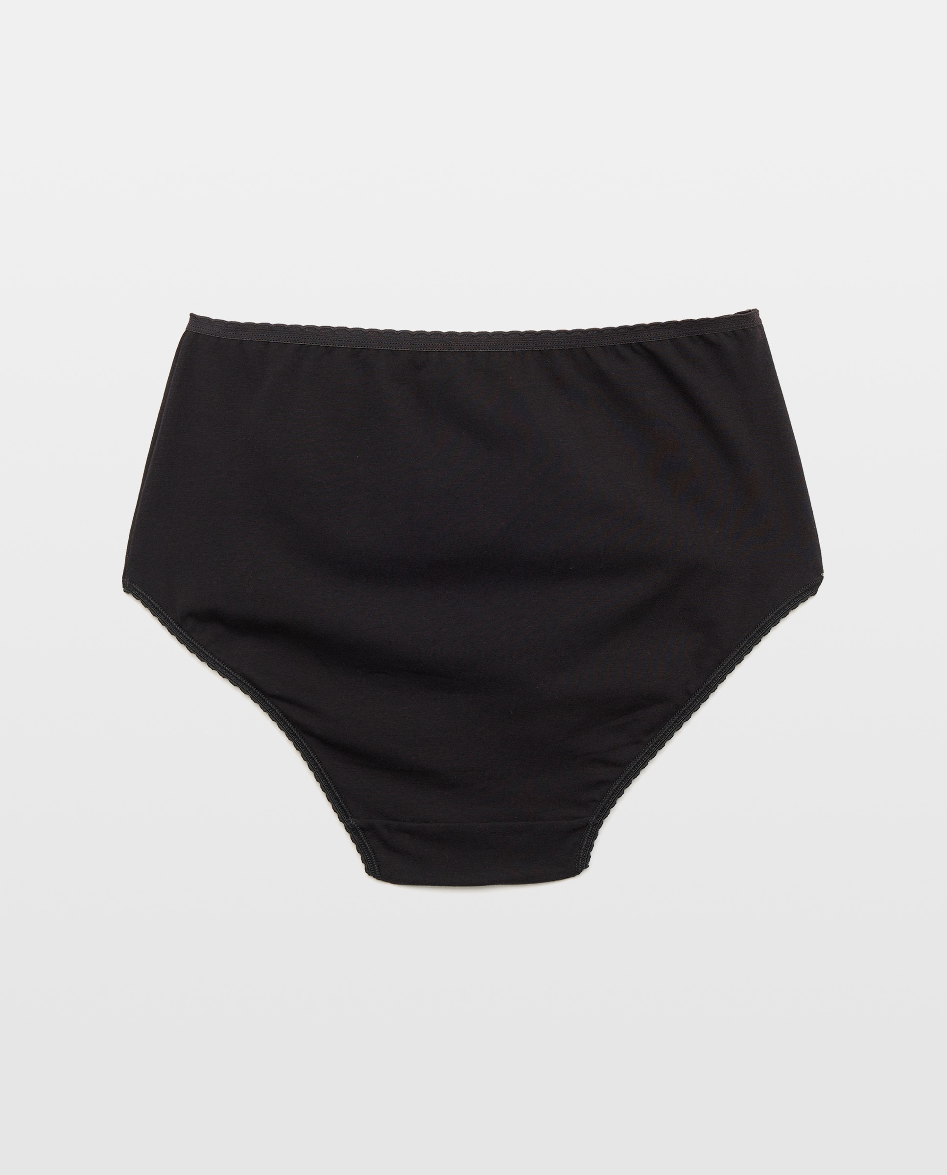 Pack 2 bragas altas lisas algodón Negro-5