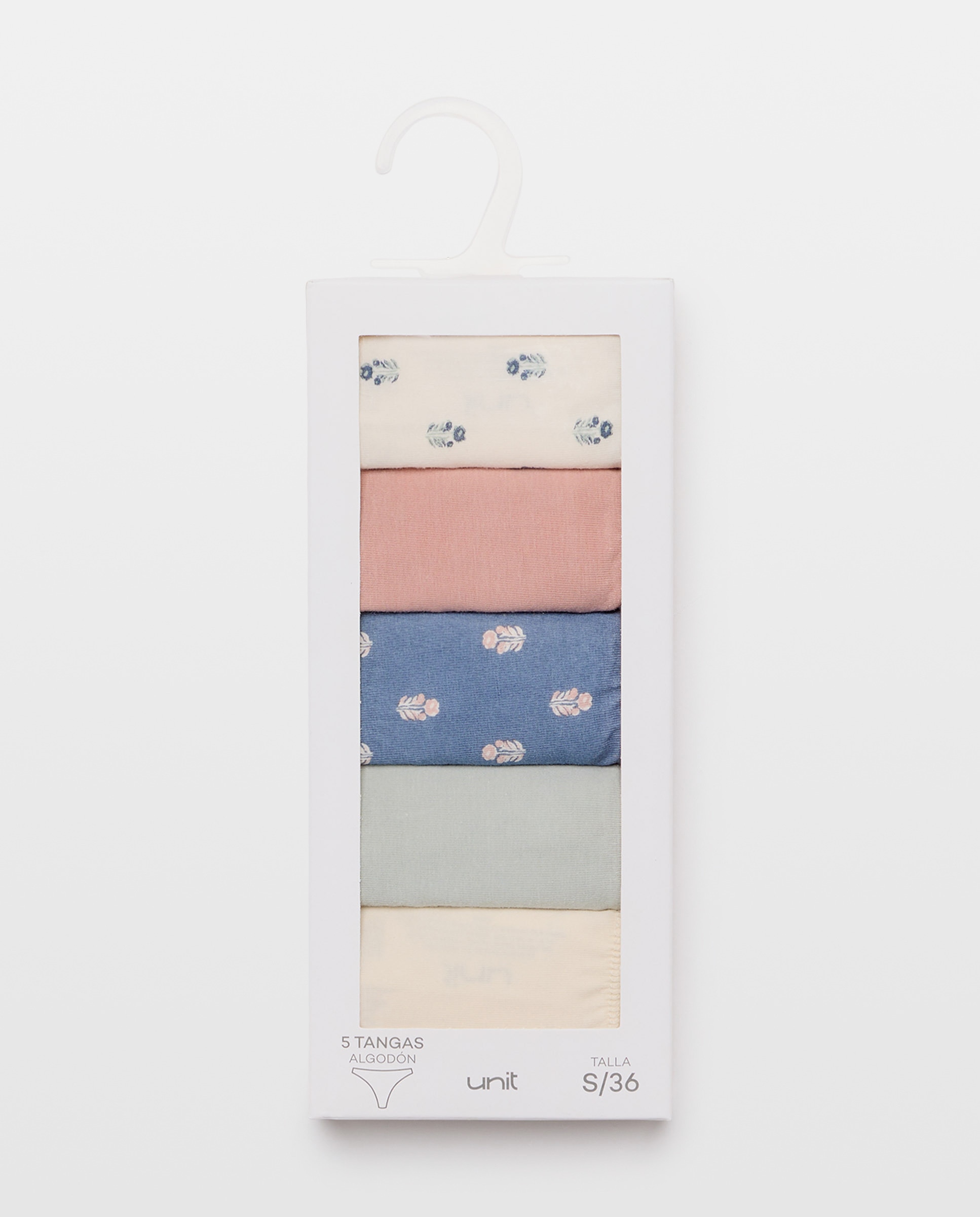 Pack 5 tangas de mujer algodón estampdos 260 Salmón-6