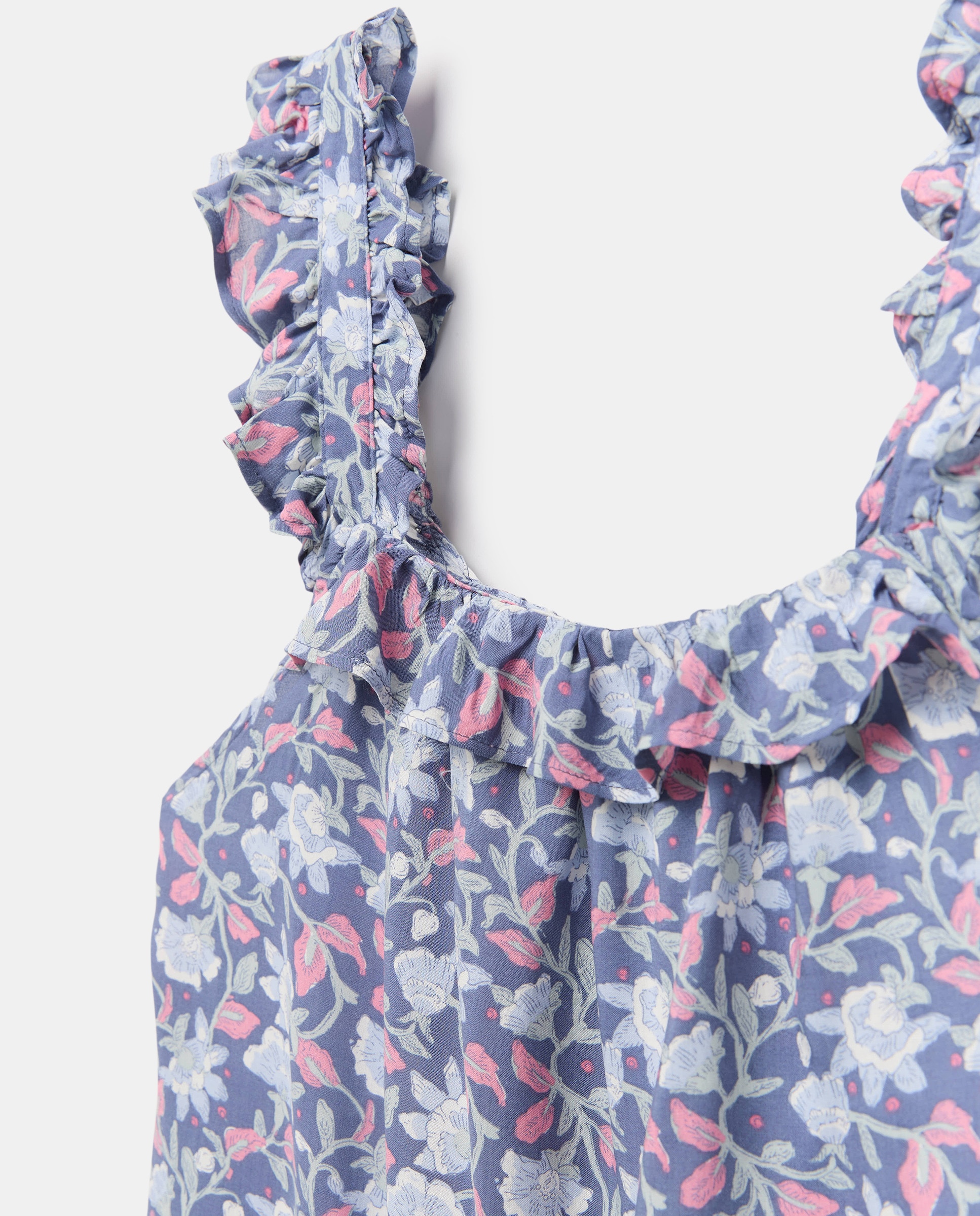 Camisón mujer estampado escote cuadrado 400 Azul-4