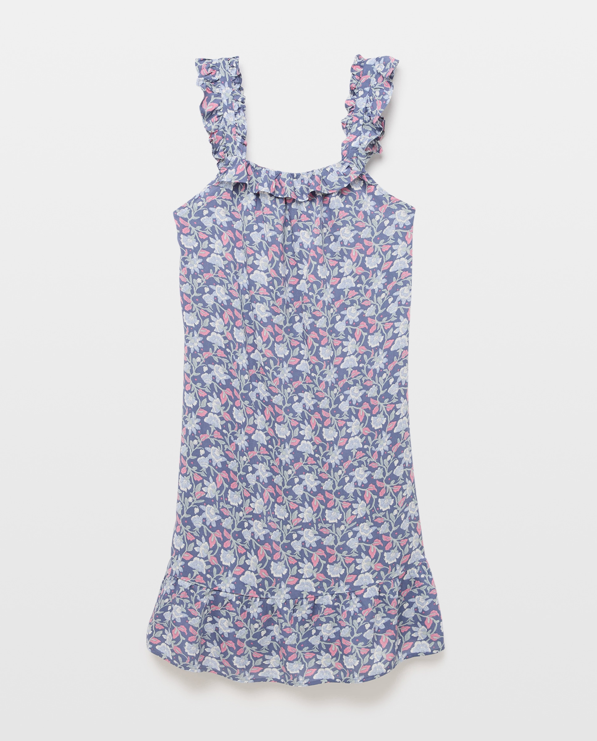 Camisón mujer estampado escote cuadrado 400 Azul-3