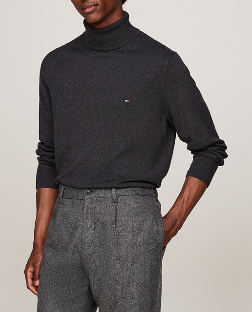 Imagen 0 de Jersey de cuello alto con logo bordado en el pecho de hombre