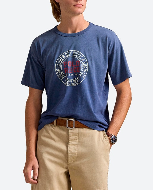 Imagen 0 de Camiseta de hombre de algodón con dibujo frontal