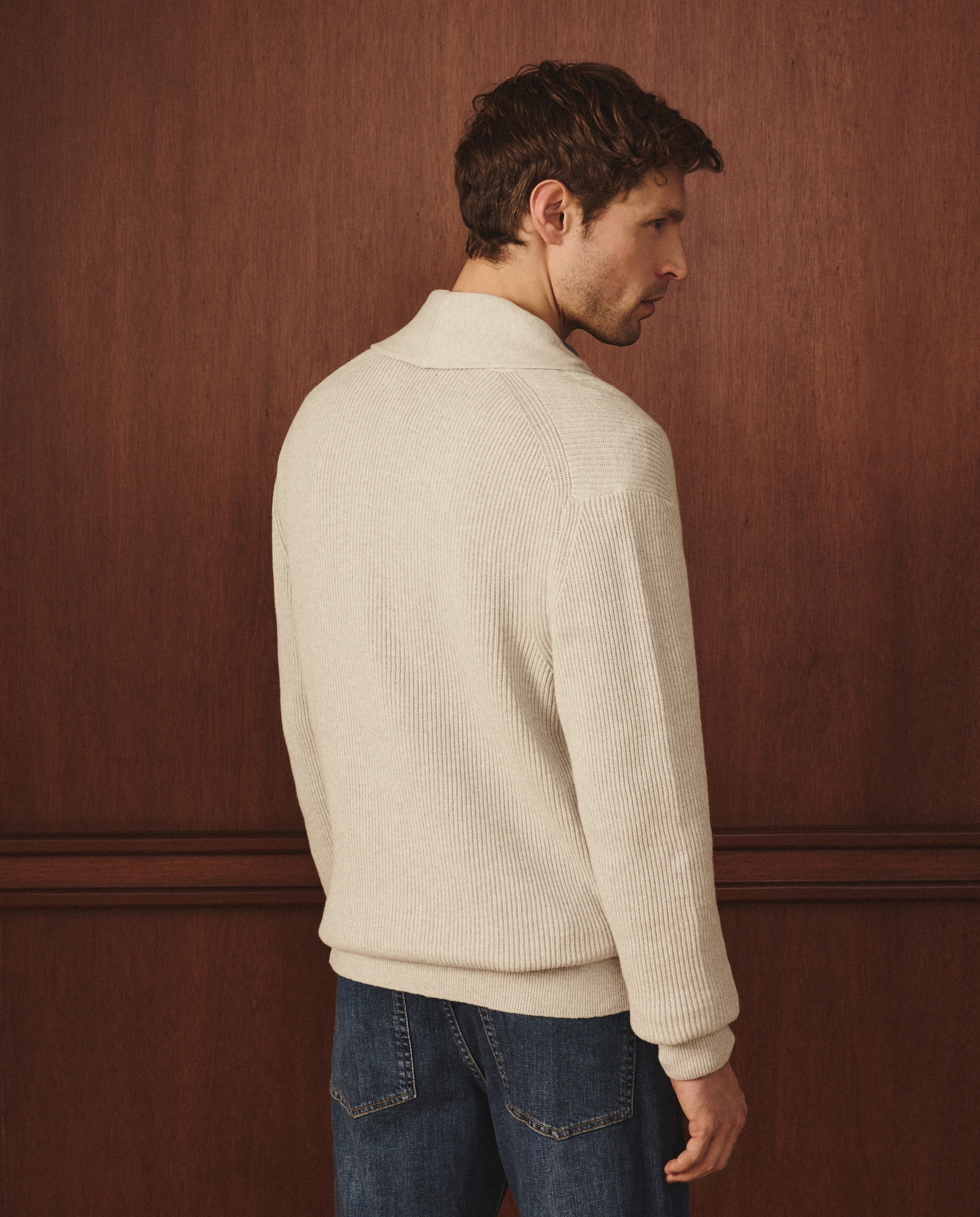 Cardigan de Malha Inglesa Cinzento-claro-3