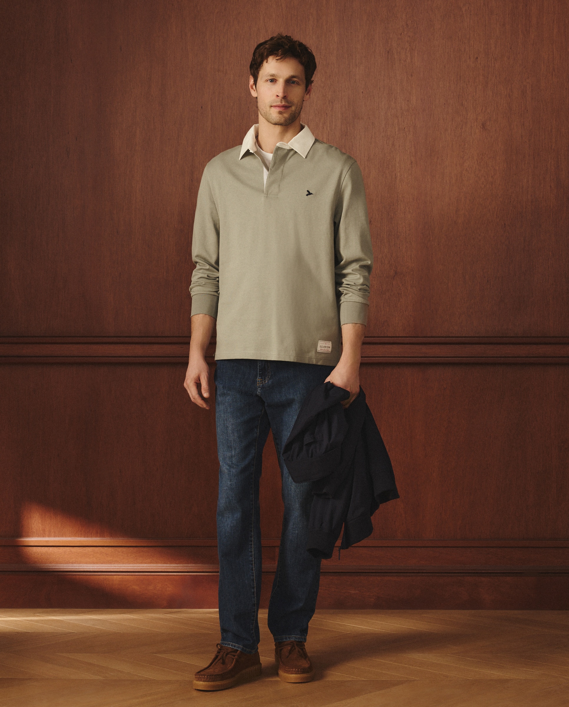 Polo Rugby de Manga Comprida Verde Água-2