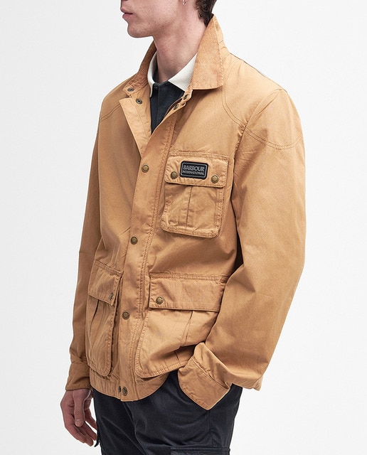 Imagen 0 de Chaqueta de hombre con cuello de pana y cierre de cremallera y broches