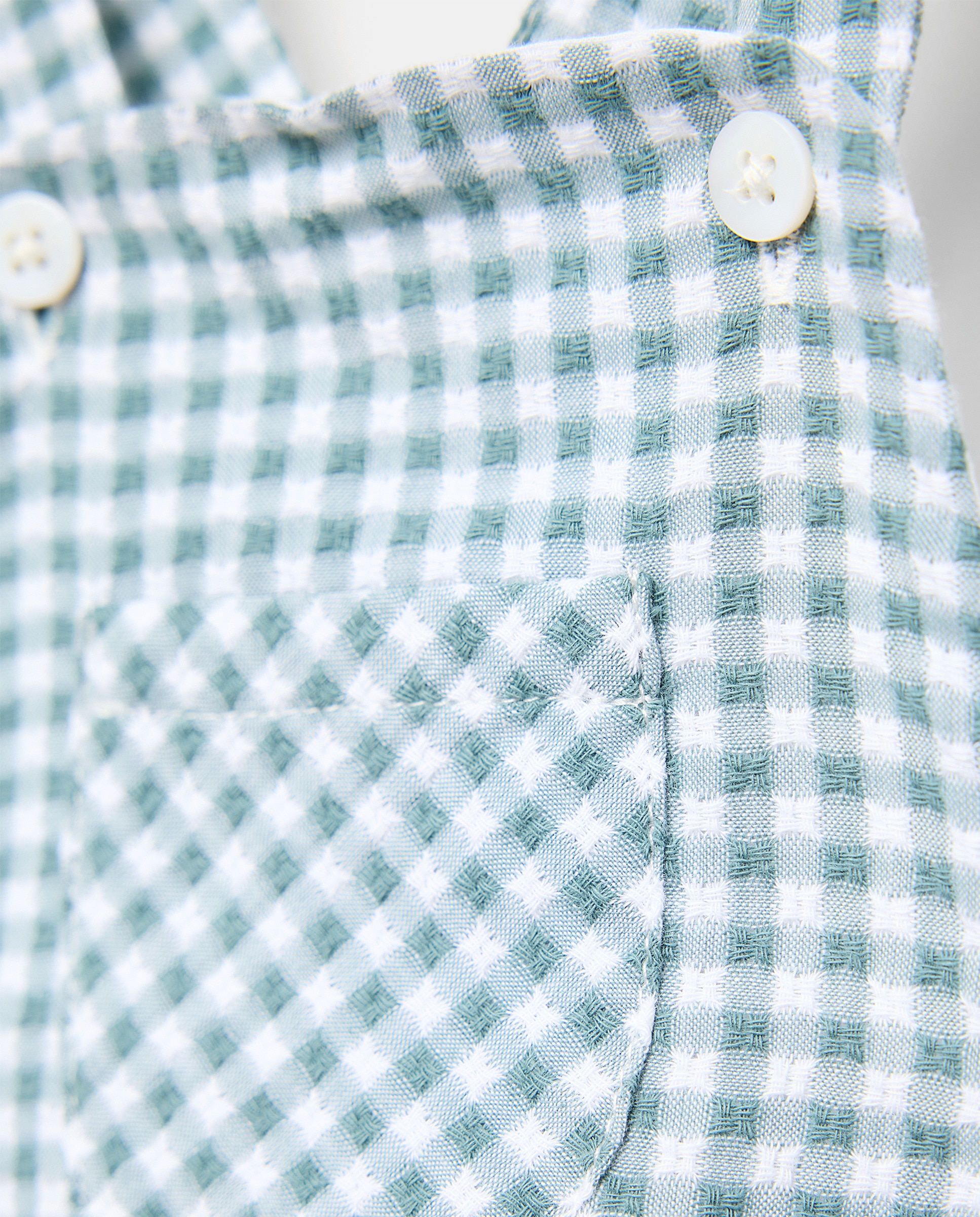 Babygrow de Alças Vichy de Bebé Verde-3