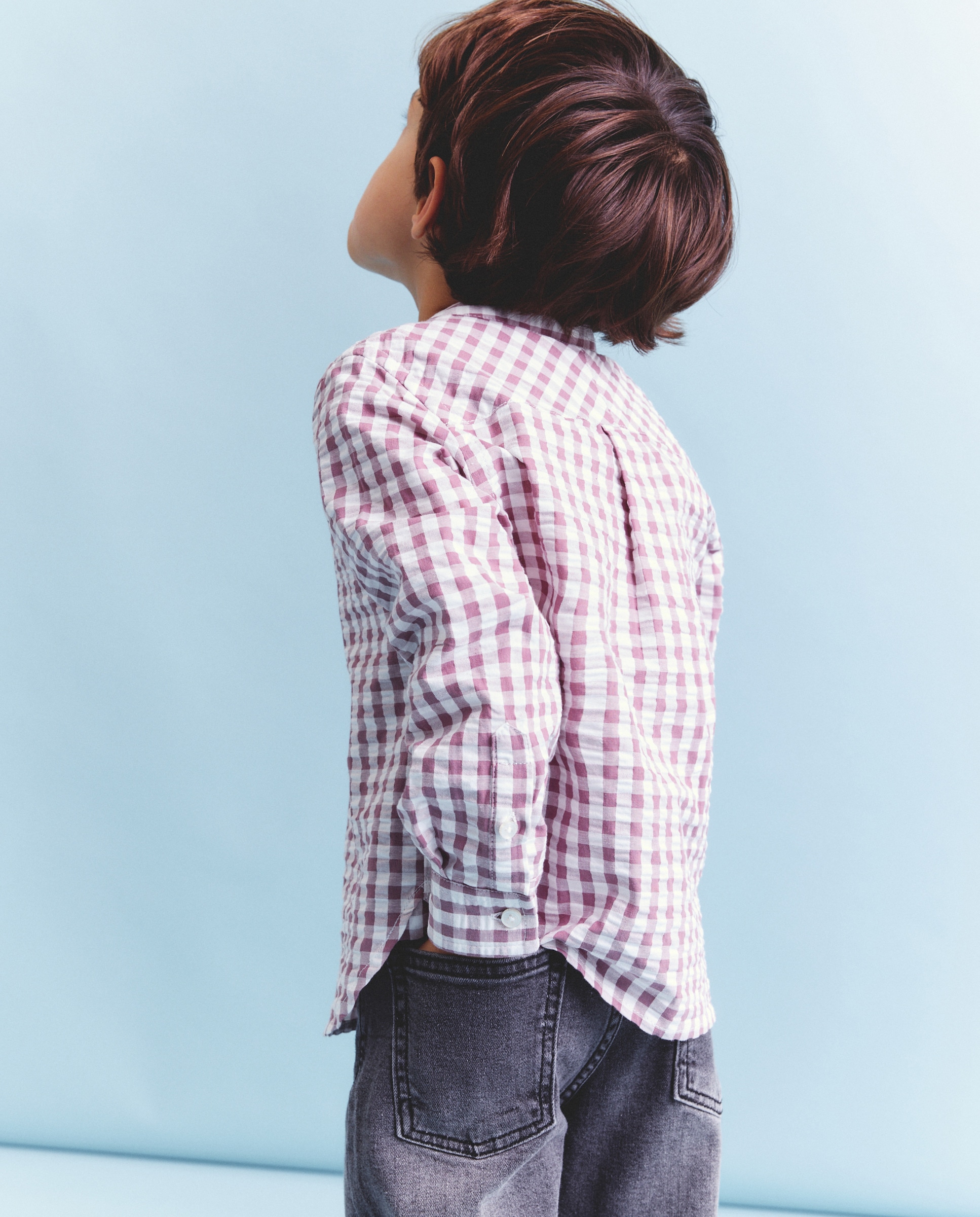Camisa de Manga Comprida com Gola à Padre e Vichy Coconut El Corte Inglés Vermelho-3