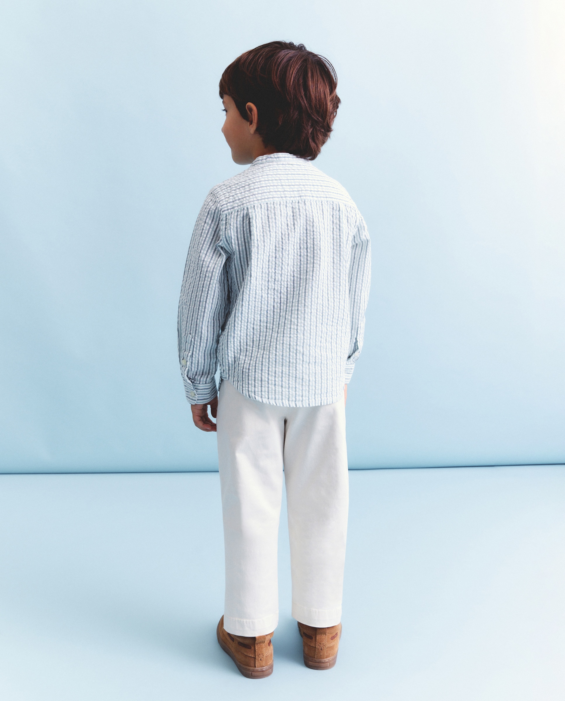 Camisa de Manga Comprida com Gola à Padre e Risca Bicolor Coconut El Corte Inglés Verde-3