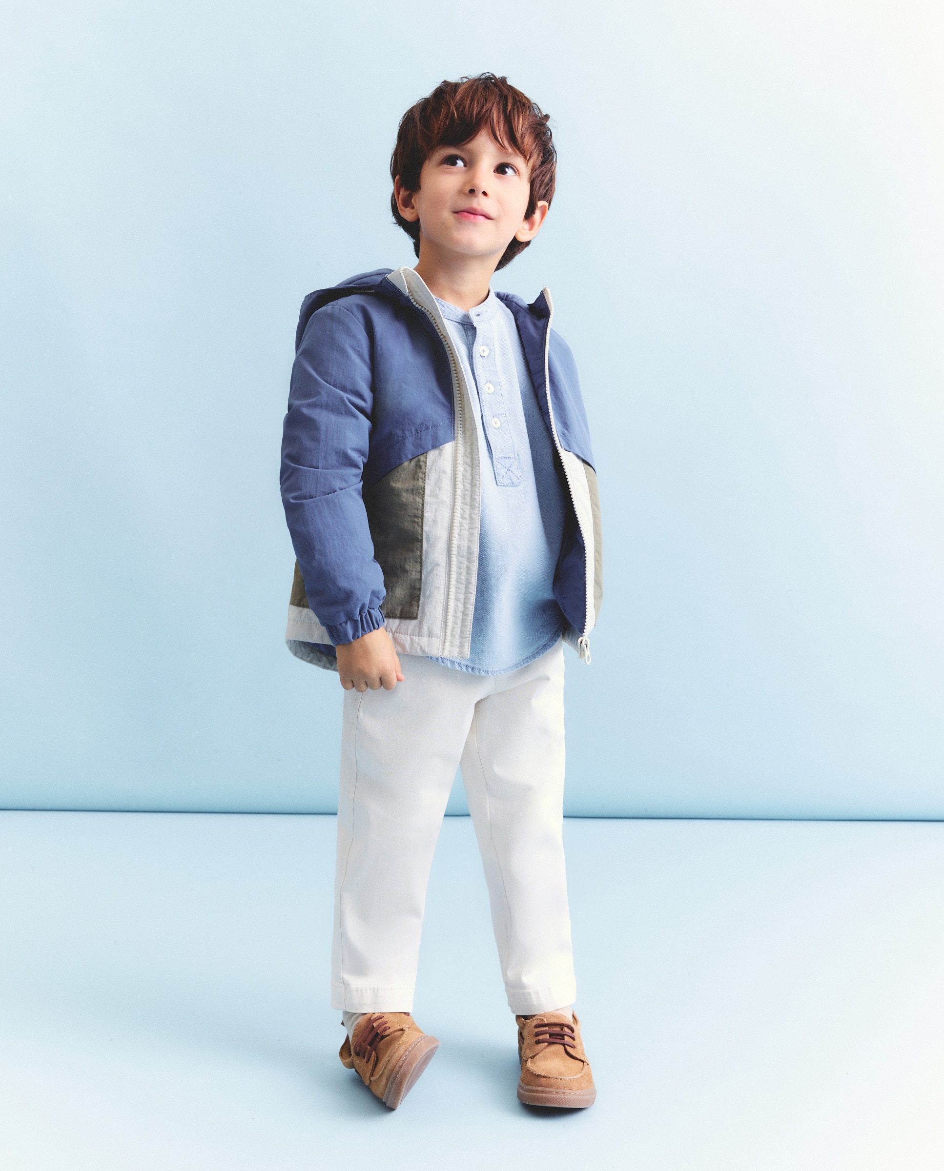 Imagem 0 de Casaco com Capuz e Painéis Tricolor