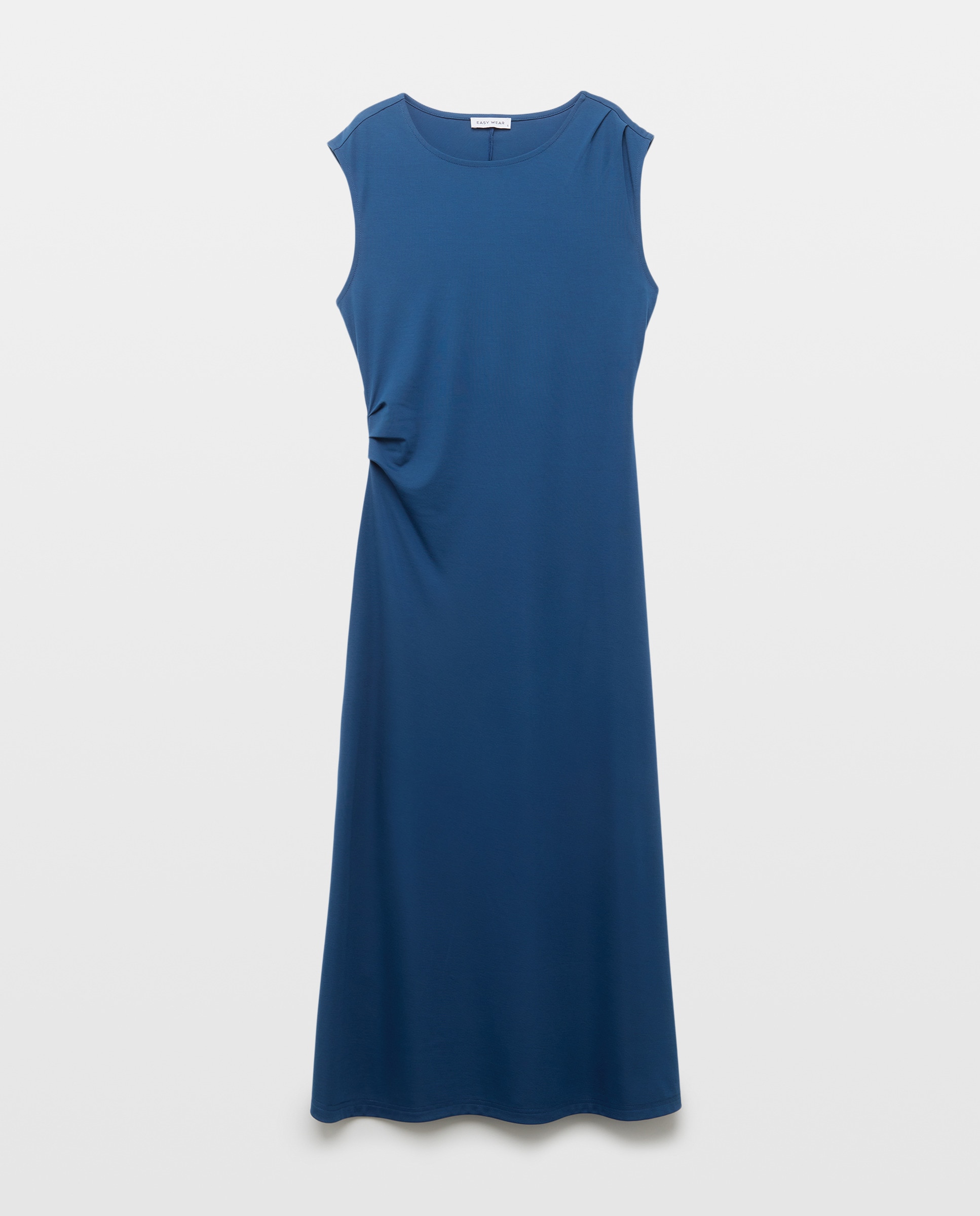 Vestido Midi com Franzidos Laterais 400 Azul-4