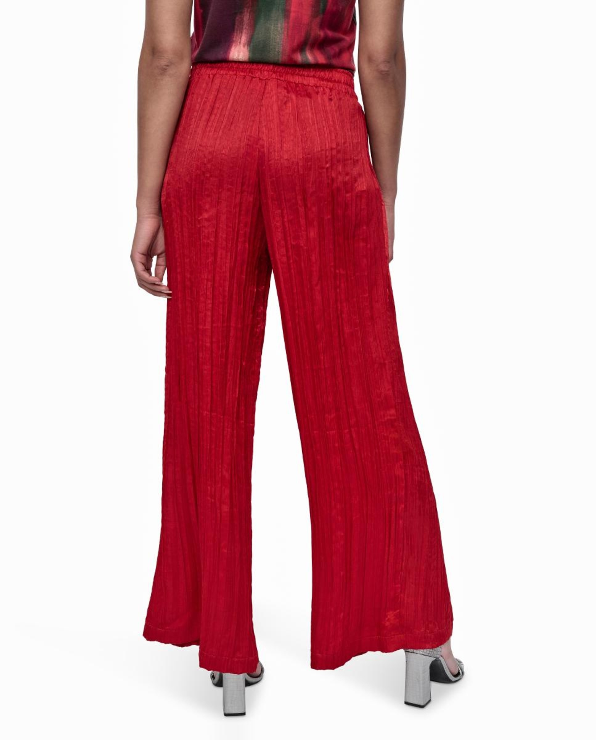 Calças Fluidas Vermelho/Grená-4