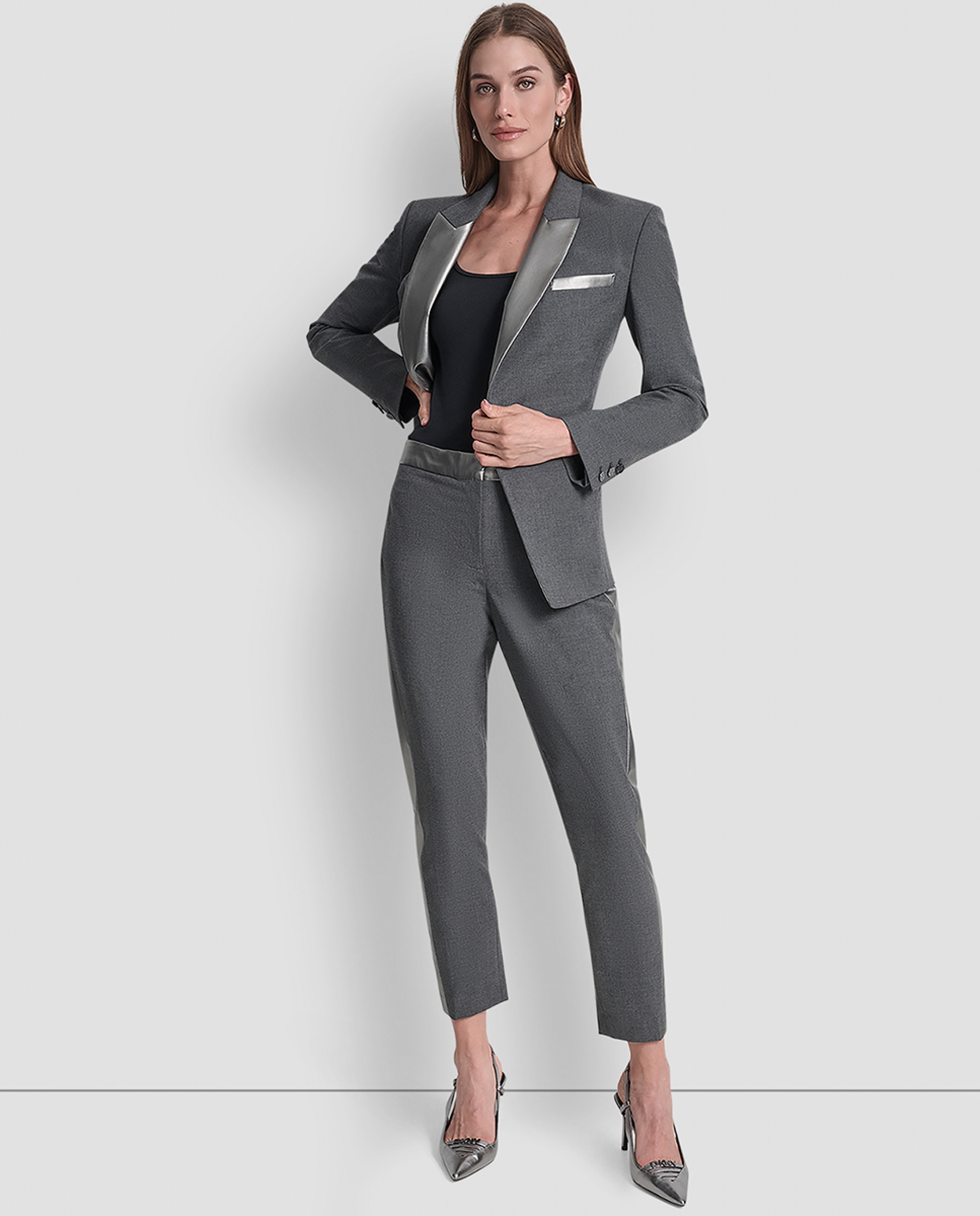 Casaco Tipo Blazer Cinzento-5