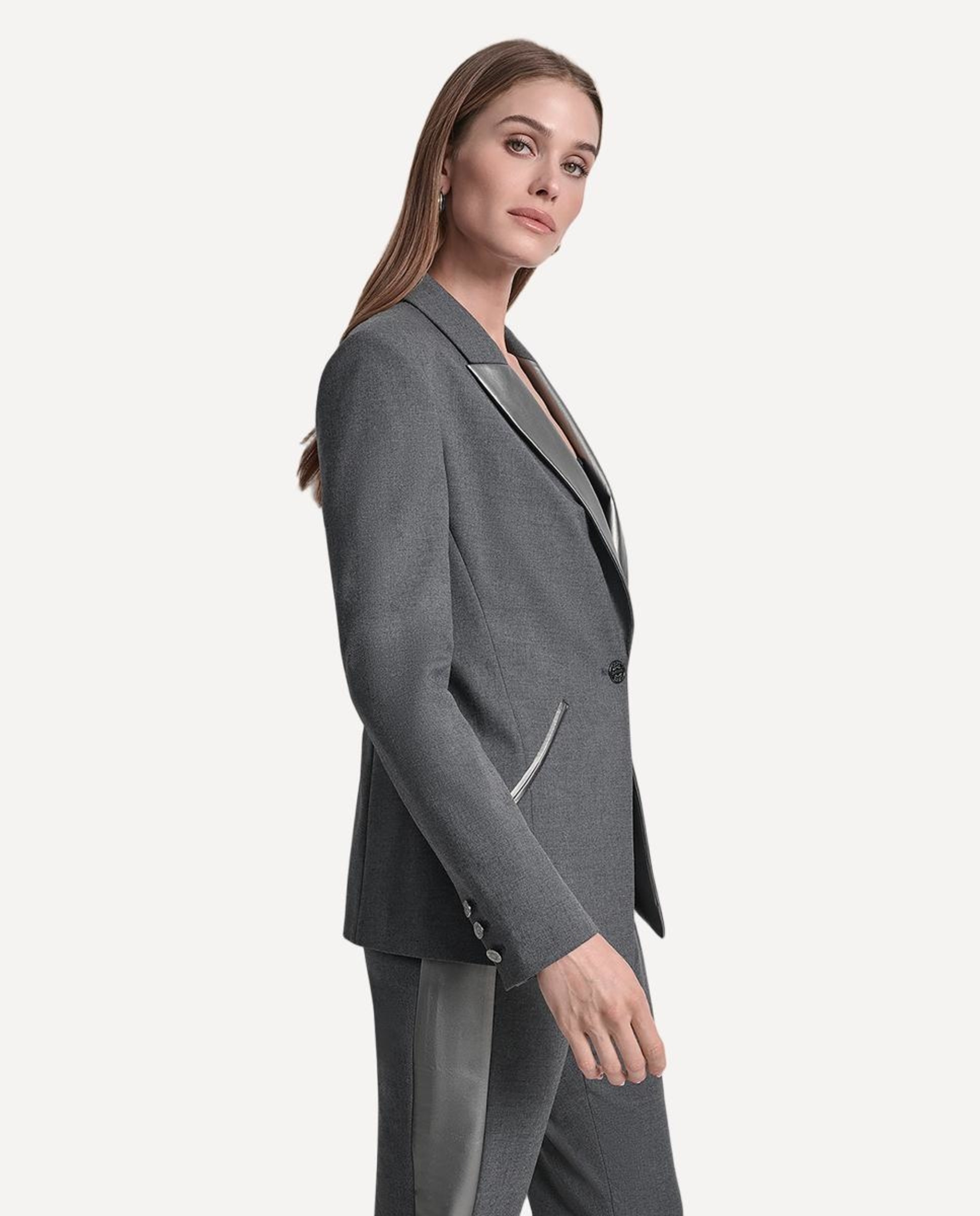 Casaco Tipo Blazer Cinzento-4